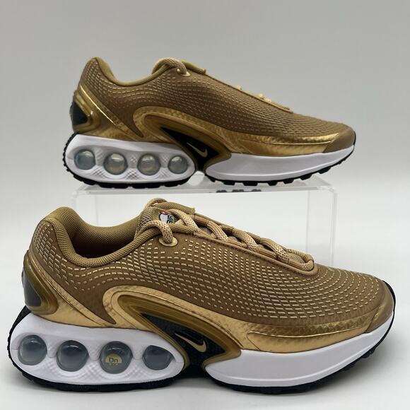Womens Size 6.5 Nike Air Max DN Premium Gold White Sneakers HJ9638 700 NEW - Picture 1 of 7